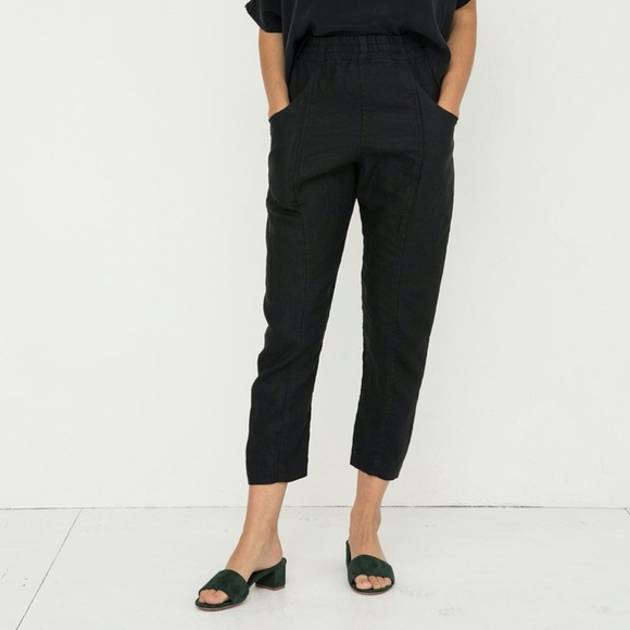 Elizabeth Suzann Pants - Elizabeth Suzann Black Clyde Pants-2R-Cotton (early generation)
